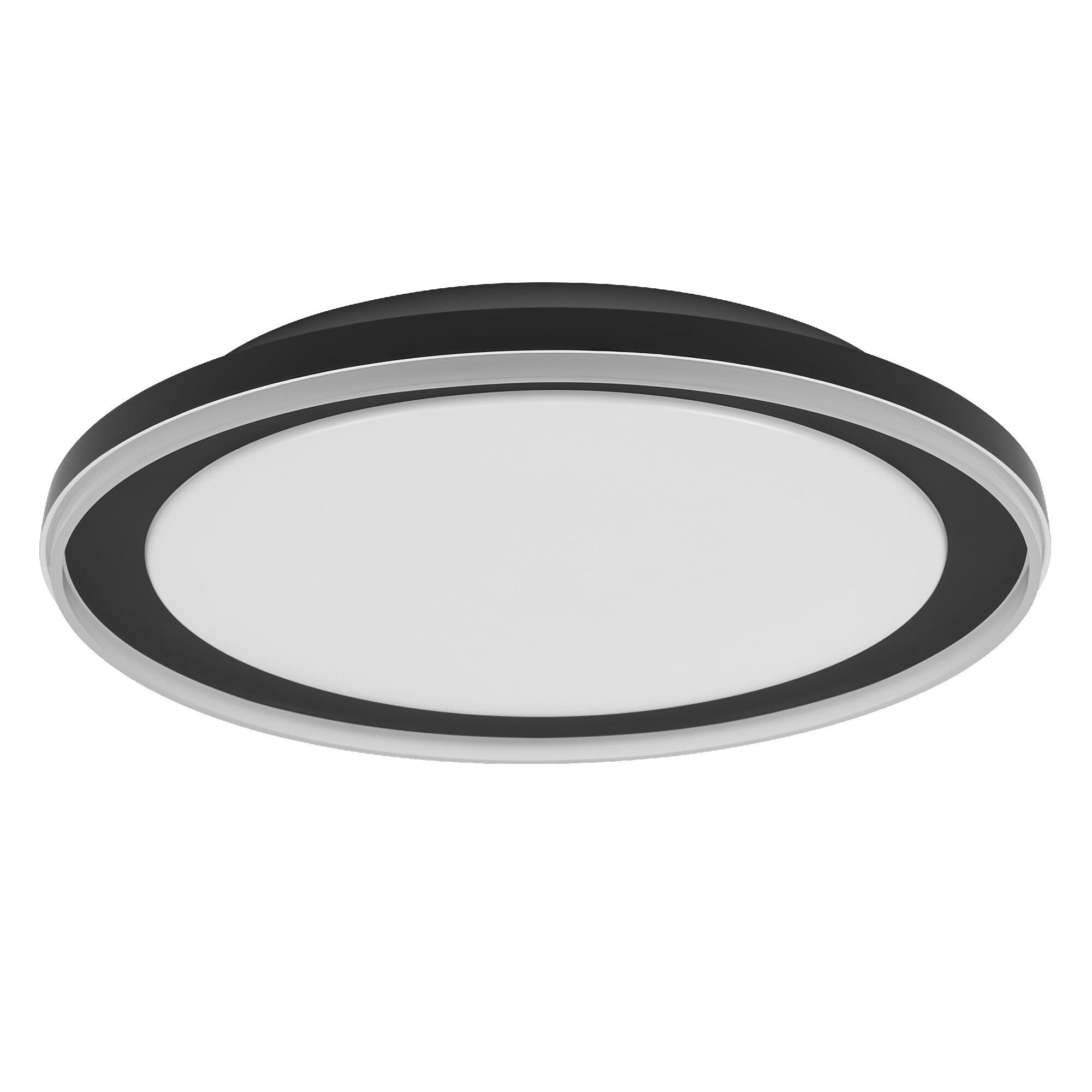 LEDVANCE ORBIS Pederson LED-Deckenleuchte mit Plastikring, Schwarz, 24W, 1450lm, 3000K, 830 Freundliches Warmweiß, 450 mm Durchmesser, IP20 Schutz, Montageschrauben und Dübel inklusive