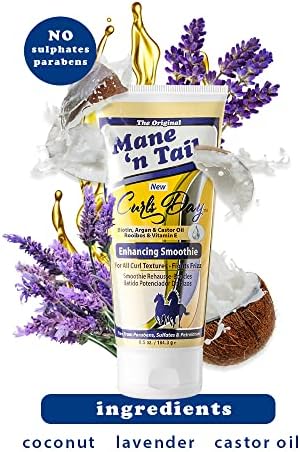 Mane 'n Tail Curls Day - Enhancing Smoothie 184.3g - Style and shape curls - COCONUT, ARGAN and CASTOR OIL - NO PARABENS, NO SULPHATES, NO PETROLATUM -
