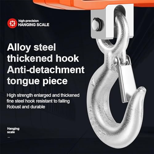 High Accuracy 1000KG Digital Crane Scale - Heavy Duty with LED Red/Green Display, Unit Conversion, Data Hold, Tare & Zero Functions for Construction, Travel & Fishing