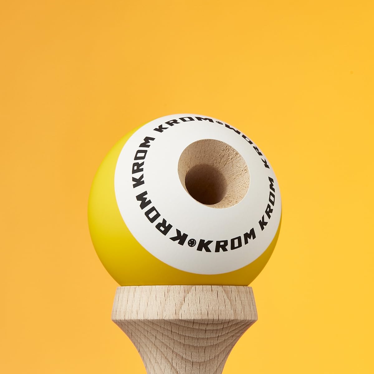 Kendama Toy POP Yellow - High Wood Quality - Extra Strong - for Beginner and Pro - Gift Pack : Extra String + Stickers
