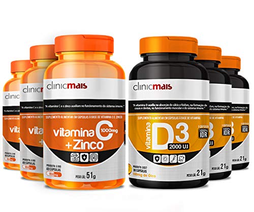 Kit 3 Imuno Vitamina C+ Zinco+ Vit. D3…
