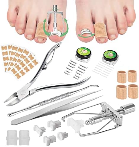 Ingrown Toenail Treatment Kit, Ingrown Toenail Removal Kit, Ingrown Toenail Tool Kit, Ingrown Toenail Corrector Strips, Ingrown Toe Nail File Lifter and Toenail Clippers for Seniors Thick Nails, Pedicure Tool Kits