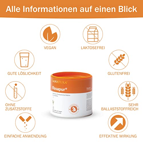 Foto von Sanatura Flosapur – 300 g – Indische Flohsamenschalen – hochwertige Ballaststoffquelle – Pulver aus Flohsamenschalen – fein vermahlen – vegan und glutenfrei