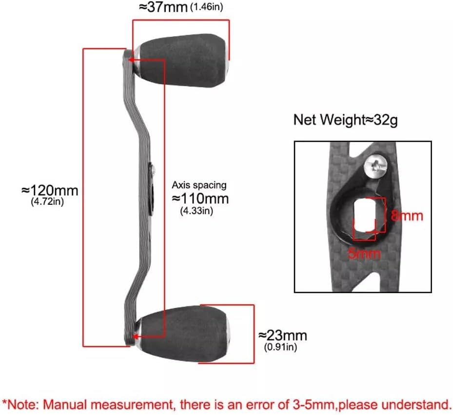 EVA Carbon Fiber Baitcaster Reel Handle Compatible with TATULA ZILLION HLC R CT HD SV TWS