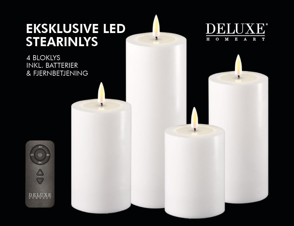 ReWu Deluxe Homeart LED Kerzen Set, Weiß | Echtwachs
