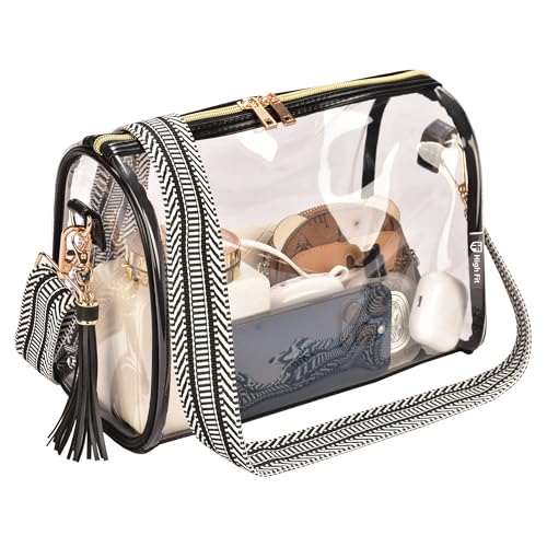 Image of Clear Crossbody Bag Stadium Approved Clear Purse - Transparent Messenger Bag with Front Pocket