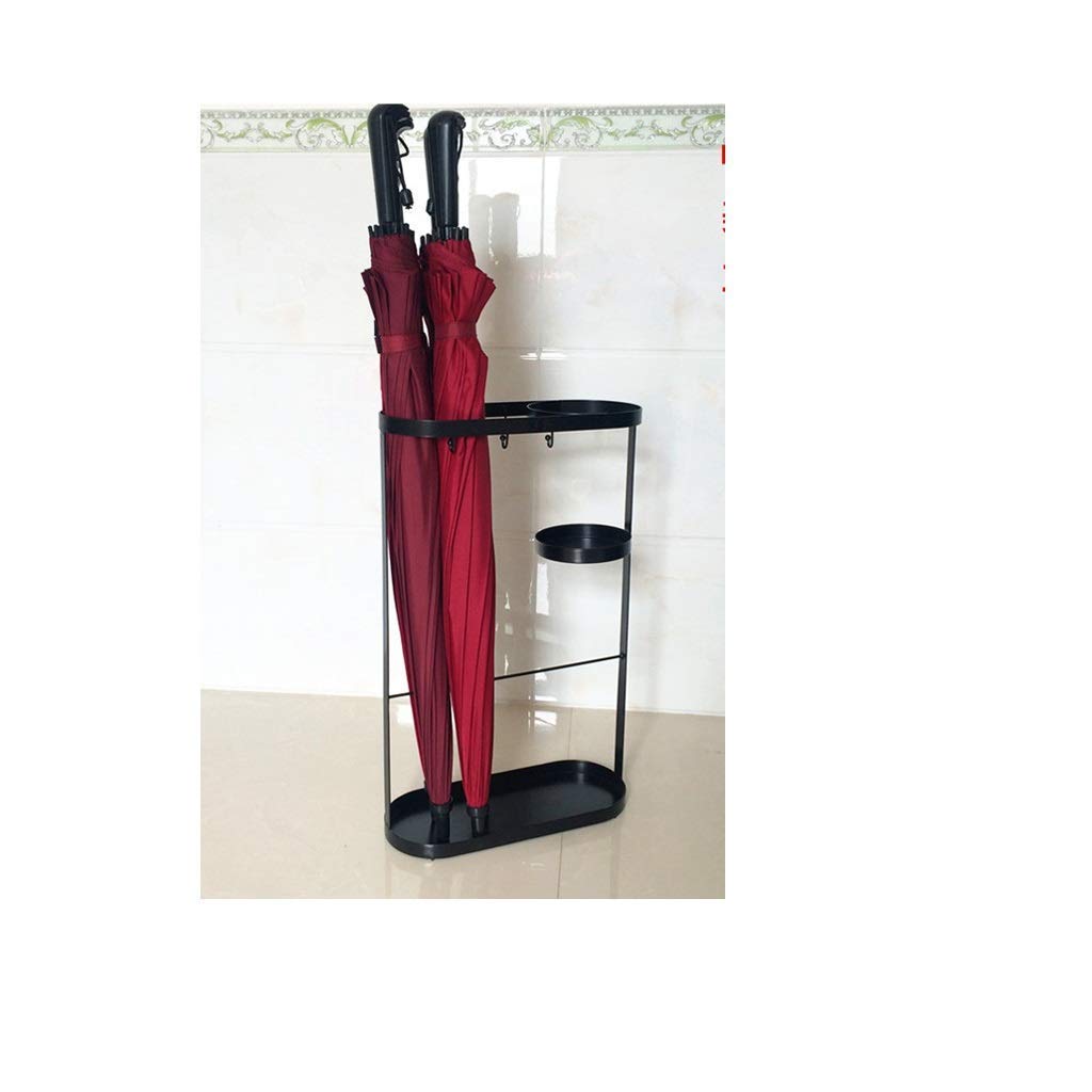 Porte-parapluie ménager 34x14x55cm en métal noir pour entrée