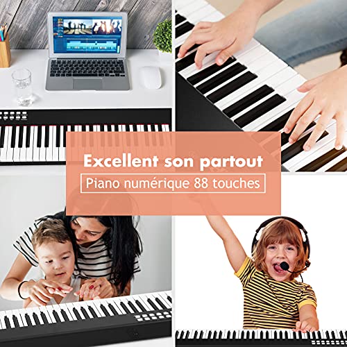 GOPLUS Clavier Electronique 88 Touches, 128 Rythmes et 128 Sons, Piano Numérique Portable avec Fonction d’Enseignement… - Les Beatles, Paul McCartney, John Lennon, RIngo Starr, George Harrison GOPLUS Clavier Electronique 88 Touches, 128 Rythmes et 128 Sons, Piano Numérique Portable avec Fonction d’Enseignement… – Image 3