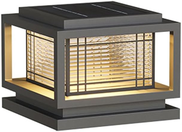 Outdoor Solar Outdoor Column Lights Modern Post Caps Light Aluminum IP65 Waterproof Pillar Light Square Landscape Column Lamp for Patio Posts Flat Surface Garden Decoration Post Lanterns