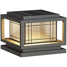 Outdoor Solar Outdoor Column Lights Modern Post Caps Light Aluminum IP65 Waterproof Pillar Light Square Landscape Column Lamp for Patio Posts Flat Surface Garden Decoration Post Lanterns