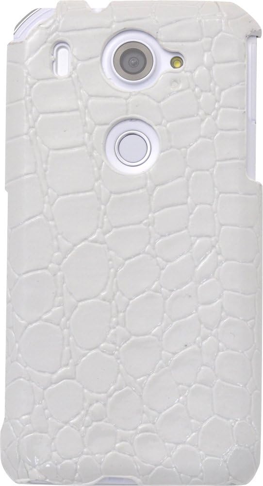 PLATA Arrows NX F-01K Case Back Cover Crocodile Leather Crocodile Embossed Design [Red]