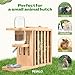 PESNLO Small Animals Hay Rack with Height-Adjustable Water Bottle.Natural Wood. Wooden Bunny Hay Holder Feeder for Rabbit, Guinea Pig, Hamster, Hedgehog, Chinchillas
