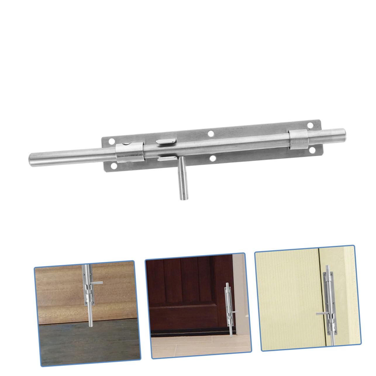 2 pièces Loquet de Porte Acier Inoxydable Verrou de Sécurité Robuste Coulissant pour Porte Intérieure Protection Renforcée pour Maison et Chambre