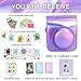WOGOZAN Accessories Kit for Fujifilm Instax Mini 12 Instant Camera Case + Album for Mini 3 Inch Film + Color Filters + Photo Album & Frames + Wall Hanging Frame + DIY Sticker (Shiny Purple)