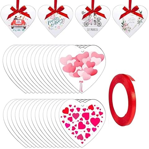 TSKDKIT Clear Acrylic Heart Christmas Baubles Cover