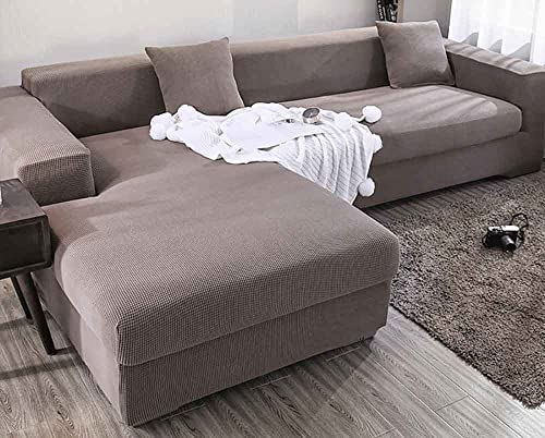 Housse de chaise extensible kaki en jacquard doux anti-glisse