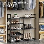 CSXGBAB Raquette de chaussures, rack de bottes, 5 Étagère de tissu Tier Oxford, facile d'assemblage, robuste et durable, tient jusqu'à 30 Lbs