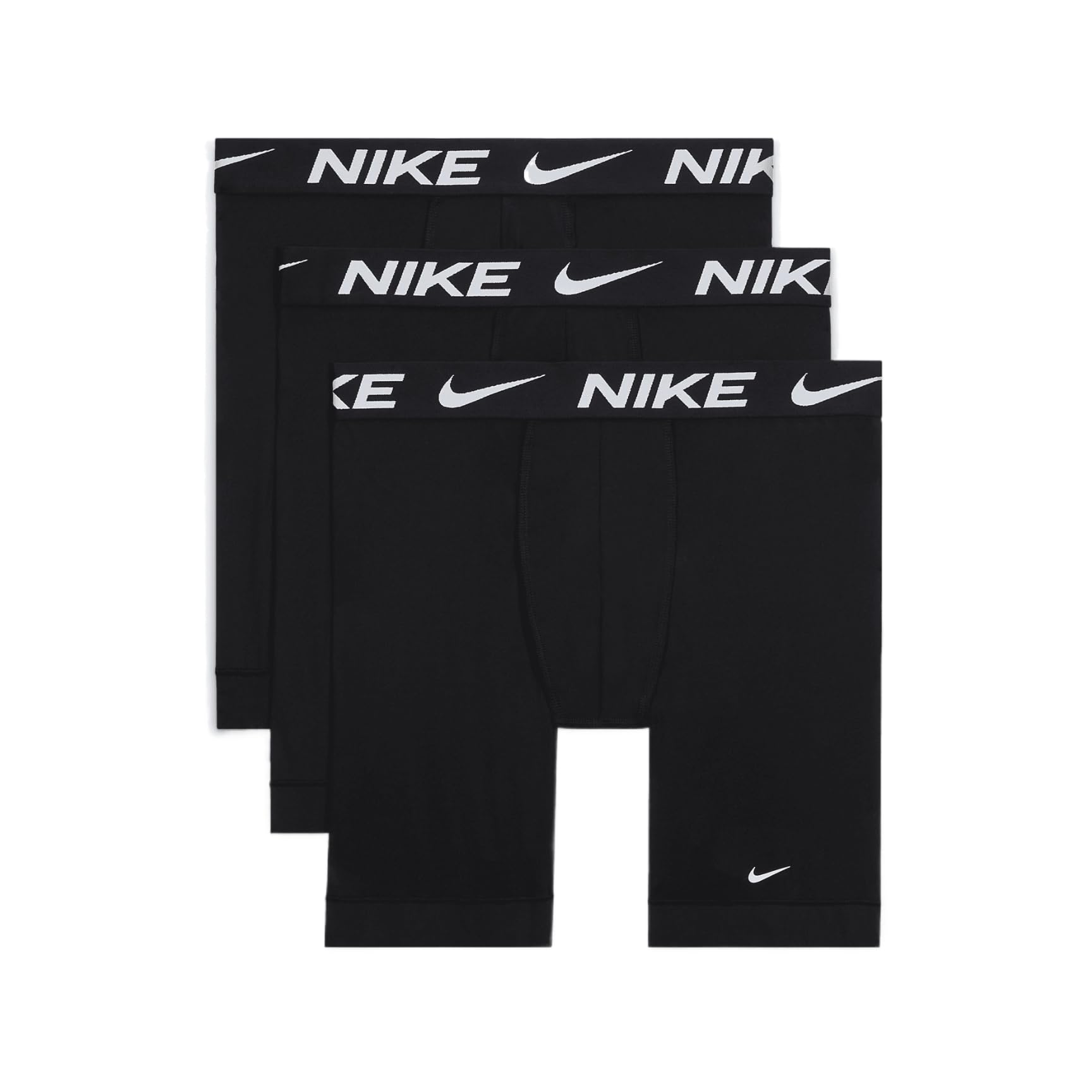 Nike Dri-FIT Essential Micro Long Boxer Briefs 3-Pack Black KE1158-001 Size Large