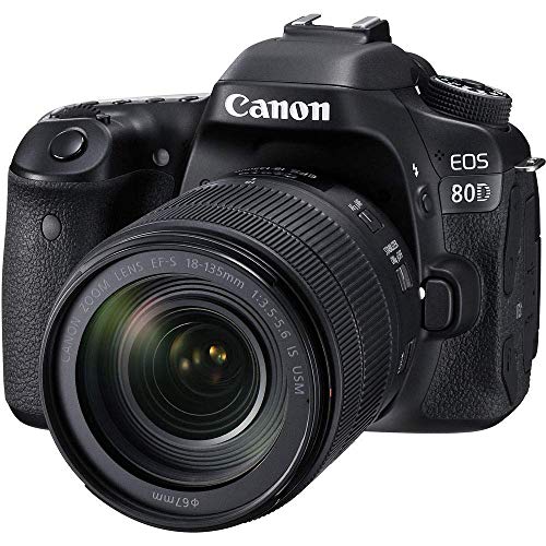 Canon Eos 80D Dslr Camera With 18-135Mm Lens (1263C006) + 64Gb Memory Card + Case + Corel Photo Software + Lpe6 Battery + External Charger + Card Reader + Hdmi Cable + Cleaning Set + More (Renewed) #TOP1