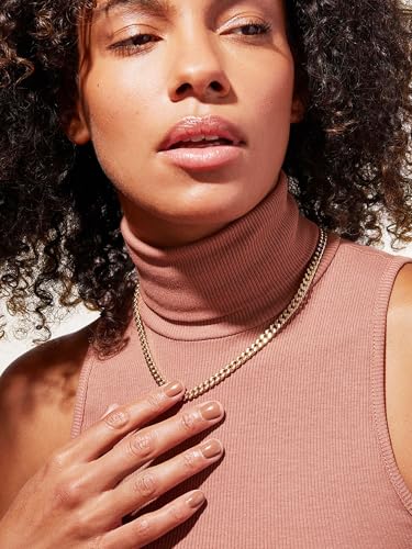 14K Gold Chain Necklaces for Women & Men, 5.5mm Simple Cuban Link Chain for Womens Dainty Non-Tarnish Necklace Unisex Sizes 18-24 Inches Cadenas De Oro 14K Para Mujer2