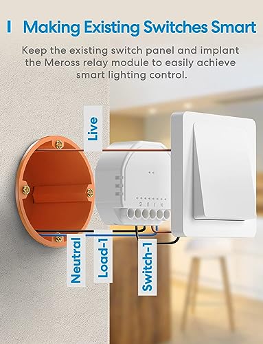 Meross Smart Light Switch Module, DIY Wall Switch Module, Wireless Relay Smart Switch works with Apple HomeKit, Alexa, Google, Remote and Voice Control, No Hub Required, 2.4GHz, 10A - Image 3