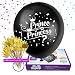 Black Balloons for Gender Reveal with Confetti - 36-Inch Balloons with Pink and Blue Heart Shape Confetti for Boy or Girl Baby Shower Party Supplies Kit - 30 pcs Gold Cupcake Crown Toppers Decorations