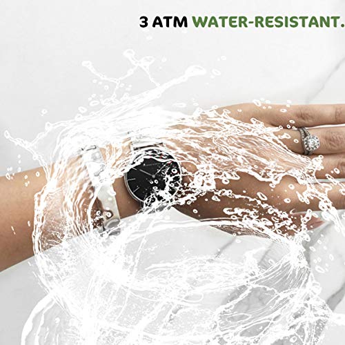 HANNAH MARTIN Relógio feminino analógico de quartzo, pulseira de malha de aço inoxidável ouro rosa,