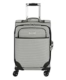 LONDON FOG Cambridge 20' Expandable Spinner Carry-on, Black White Houndstooth, 20 inch
