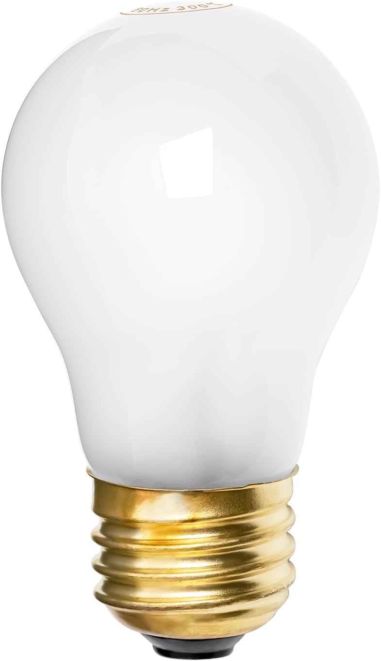 Belleone 8009 Light Bulbs for Refrigerator Oven - 120V 40W Replacement Incandescent Bulbs Fit for Whirlpool GE Ken-More Frigidaire Amana KitchenAid Freezer, Yellow Warm Light Color, 2 PCS