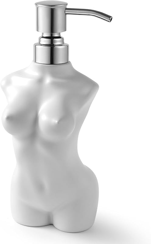 Modern Bathroom Hand Soap Dispenser,White Soap Dispenser(Statue) | Liquid Soap/Lotion/Hand Sanitizer Pump Dispenser Refillable for Bathroom Countertop,Bathroom Decor and Accessories