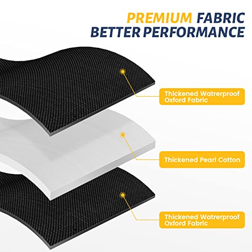 Image of funomo RV Door Window Shade, Foldable Hook and Loop Fastener RV Blackout Window Cover, UV Rays Protection Camper Trailer Door Window Cover, Waterproof Thickened Oxford Fabric (Black-R)