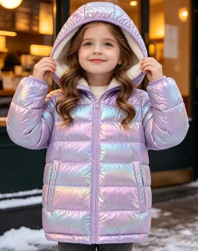 Image of Lovekider 4-12 Years Girls Hooded Puffer Jacket Warmth Padded Winter Coat