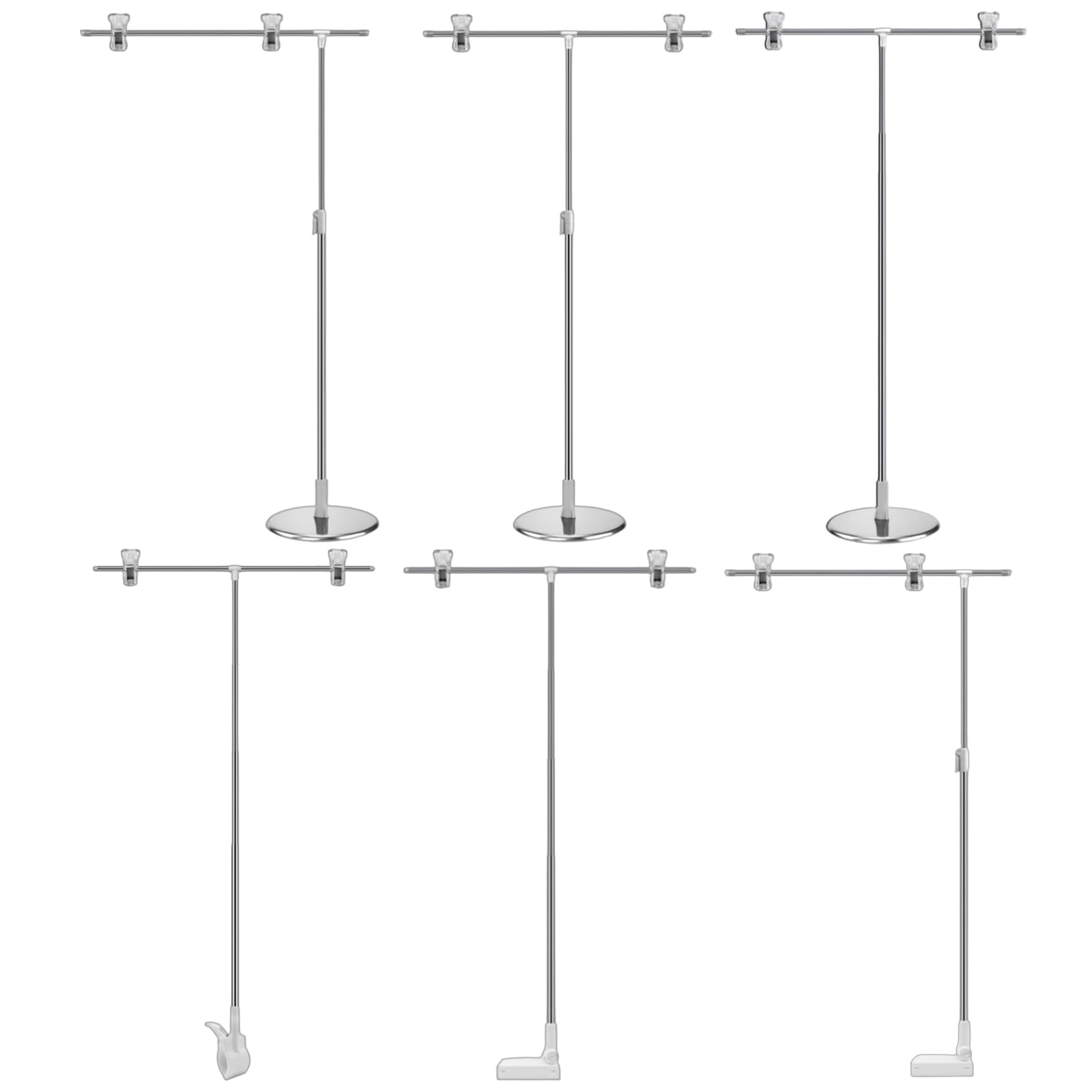 Soporte retráctil de metal para carteles con clip, soporte de exhibición publicitario para carteles, pancartas y promociones, perfecto para minoristas y ferias comerciales