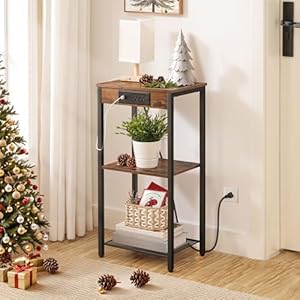 Hoobrotallendtablewithchargingstation297inchsmalltallsidetable3tiertelephonetablesmallentrywaytablehighnightstandforlivingroombedroomhallwayrusticbrownbf09udh01 Urban Country Home Decor Hoobro tall end table with charging station 297 inch small tall side table 3 tier telephone table small entryway table high nightstand for living room bedroom hallway rustic brown bf09udh01 urban country home decor