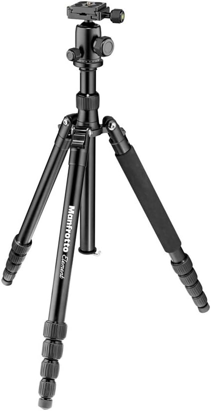 Manfrotto Element Traveller Small Aluminum 5-Section Tripod Kit with Ball Head, Element Small 56.3", Red : Electronics