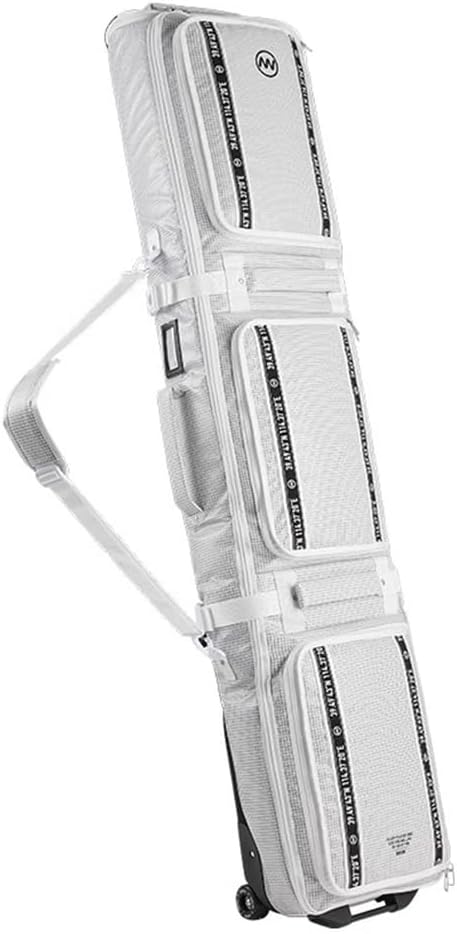 Snowboard Bag with Wheels Waterproof Roller Ski Bags Snowboard Bag for Air Travel Adjustable Length Up to 174 Cm for Boots, Gloves, Skis & Accessories