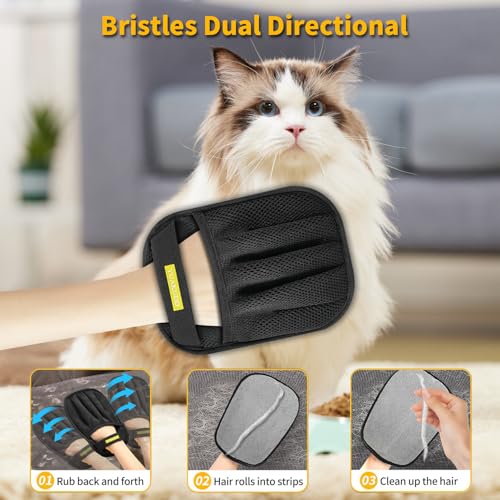 Pet Hair Removal Glove for Cats & Dogs, Upgraded Five-Finger Electrostatic Pet Hair Gloves, Reusable Magic Brush Pet Hair Remover Tool for Couch, Carpet, Car Seat(1 PCS) - Image 4
