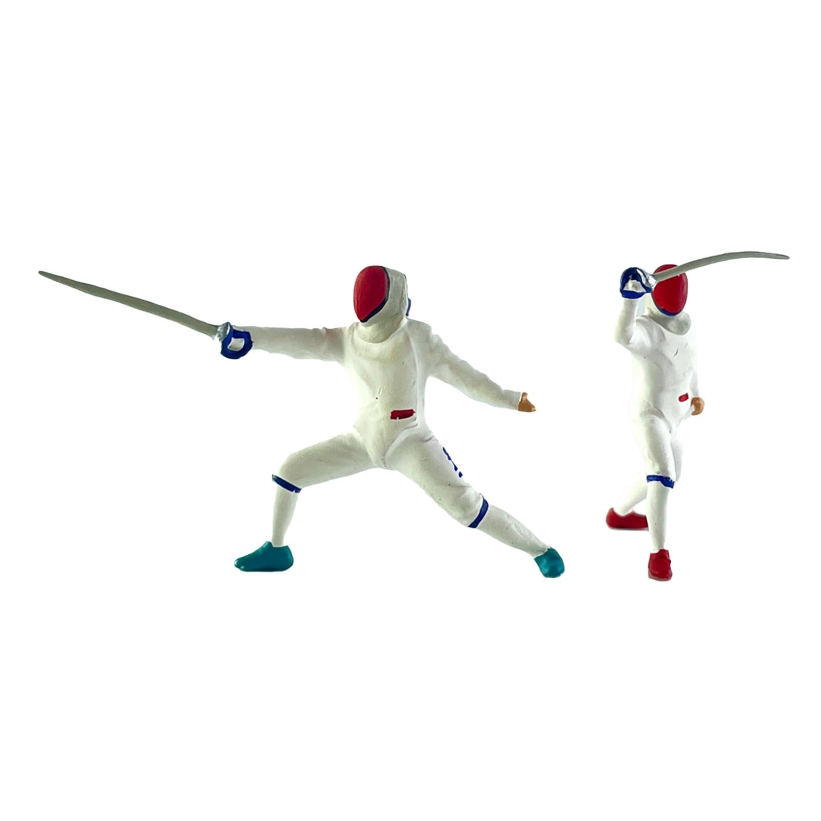 Figurines d'escrime miniatures de collection 1/64 modèle blanc pour diorama