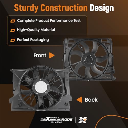 Image of maXpeedingrods 3 Pins Engine Radiator Cooling Fan Assembly for BMW 528i 2009-2011, for BMW 530i 535i 640i xDrive 17428509741 17427599493 17427802943