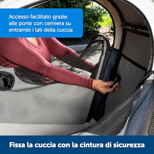 Petsafe Happy Ride Cassetta Viaggio Pieghevole Per Cani, Portatile, Per Auto, Animali Domestici Fino A 27,2 Kg, Struttura In Metallo Pop-Up, Con Cerniera In Rete, Lavabile, Grigio/Blu., ZTV00-17289 - 4