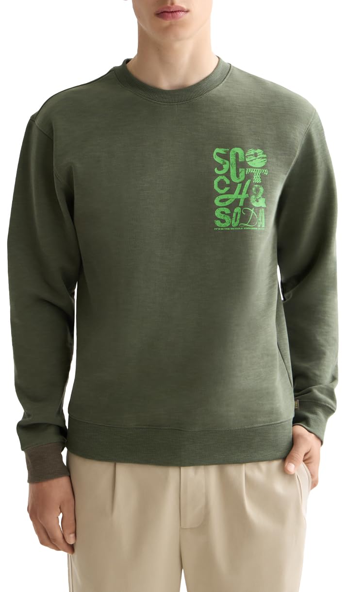Scotch & Soda Men's Thyme Left Chest Logo Sweatshirt