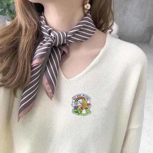 Cartoon Frog Reading Enamel Pin Cute Animal Brooch GO AWAY I'M READING Lapel Pin DIY Craft Badges Pins for Backpack Hats Coat Accessories Boys Girls Jewelry Gifts, Green3