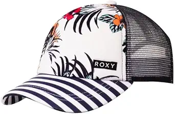Roxy Girls' Honey Coconut Trucker Hat - Breathable Mesh Snapback, Curved Visor