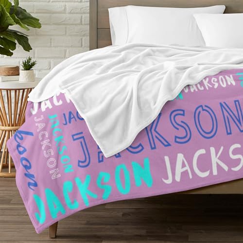 Personalized Name Blanket Customized Baby Blankets for Girls Boys Adults Monogrammed Blankets and Throws Christmas Birthday Mothers Fathers Valentines Day Gift