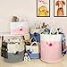 Solaya Large Cotton Rope Basket Storage with Handles - Chevron Grey Woven Toy Storage Basket for Laundry Hamper, Diapers, Nursery, Toys, Towels (17