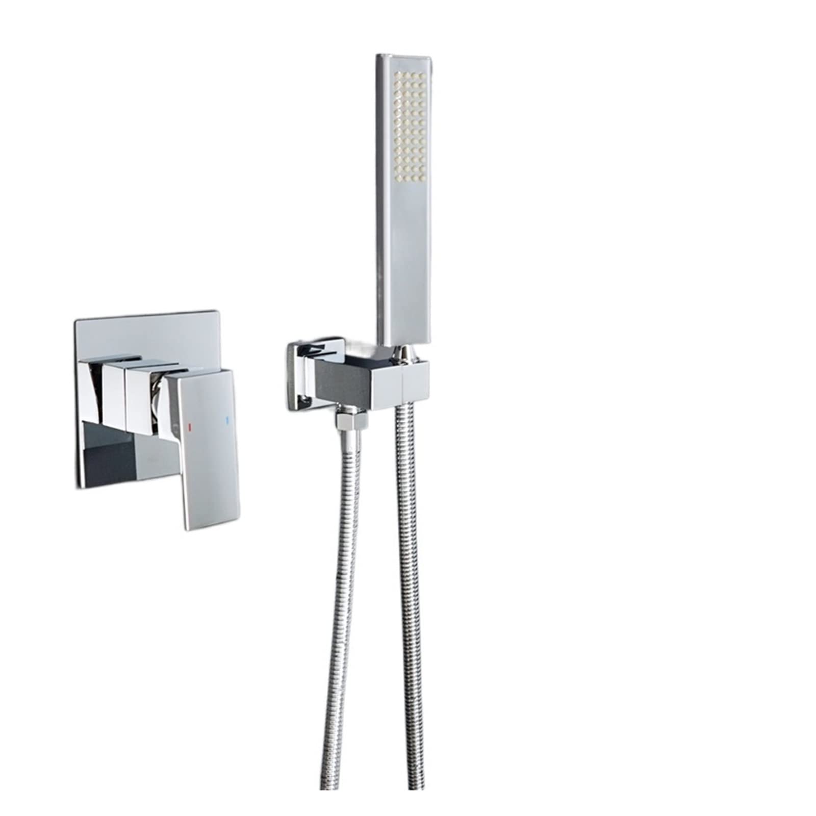 SWENEEN Handheld Showerchrome Wall Mounted Bathroom Rain Hand Shower Faucet Set Concealed Valve Shower System Hot And Cold Brass Mixer Tap Faucet,