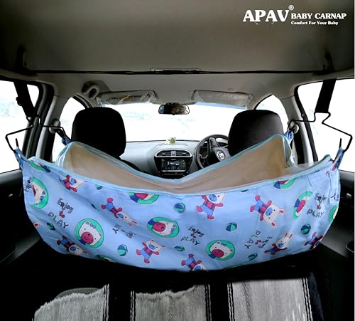 Image of Carr Juhla | Cotton Travel palna | Portable Hanging Zula for Safe Naps | Car Jhula with Mosquito Net | for Road Trips & Car Naps