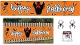 El paquete incluye: Recibirás 1*banners de terror de decoración de halloween, 2*Spider, 20g Spider Cotton. El tamaño de la bandera de murciélagos de halloween es de 46 cm * 250 cm, la bandera de murciélagos de halloween es perfecta para la decoración de cercas, porches, patios y recibirá muchos cumplidos.