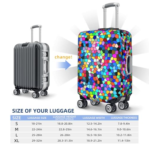 Colorful Tie Dye Stained Glass 2 Print Luggage Covers For Suitcase,Elastic Washable & Stretchable Suitcase Covers For Luggage, Anti-Scratch - Fits 18-32 Inch Luggage-No Luggage Included4