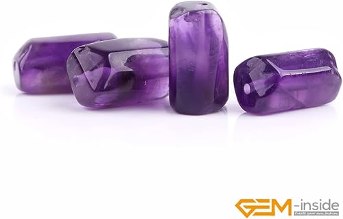 Miniatura 3 de GEM-Inside - 25 cuentas de cuarzo amatista natural de cuarzo facetadas de 0.315 x 0.472 in, cuentas de chakra para hacer joyas, hebra completa de 15